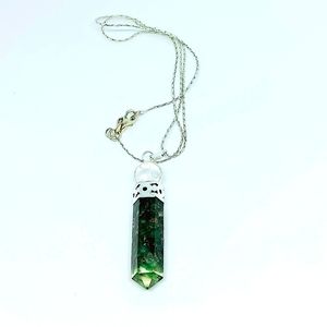 Green Aventurine Organite Necklace w/Crystal Ball